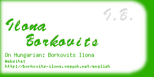 ilona borkovits business card